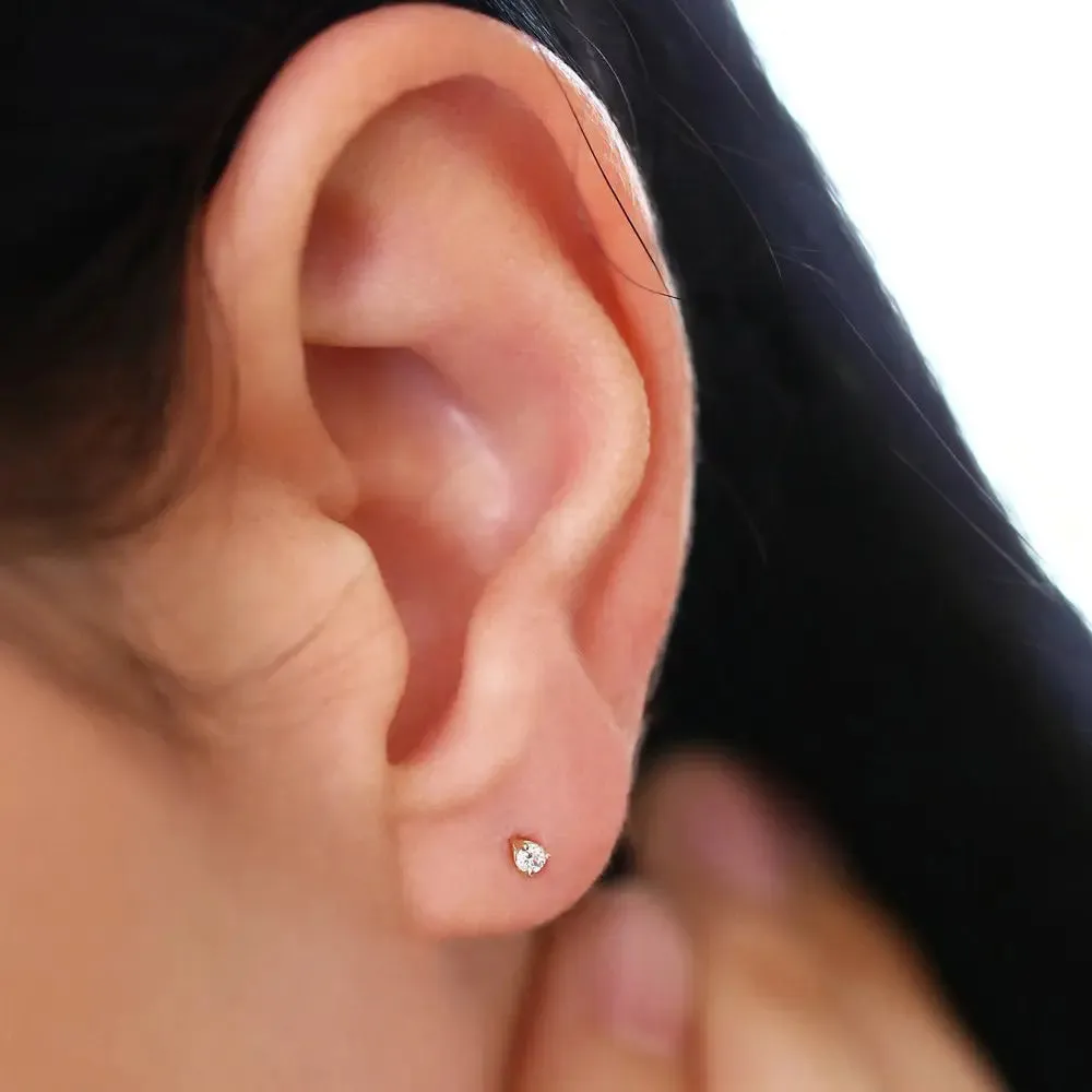 0.05CTW Diamond Solitaire Stud Earrings