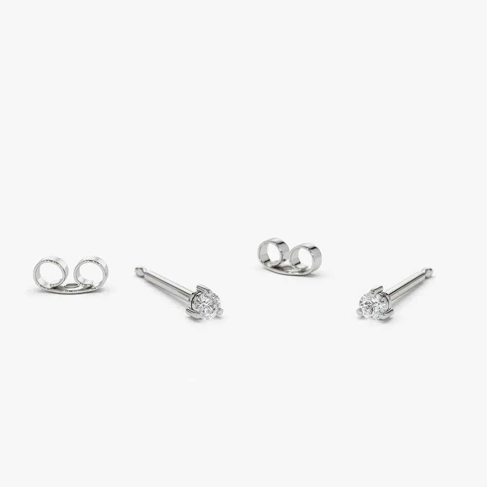0.05CTW Diamond Solitaire Stud Earrings