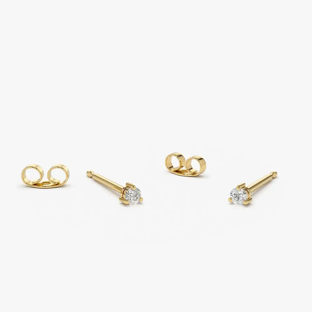 0.05CTW Diamond Solitaire Stud Earrings