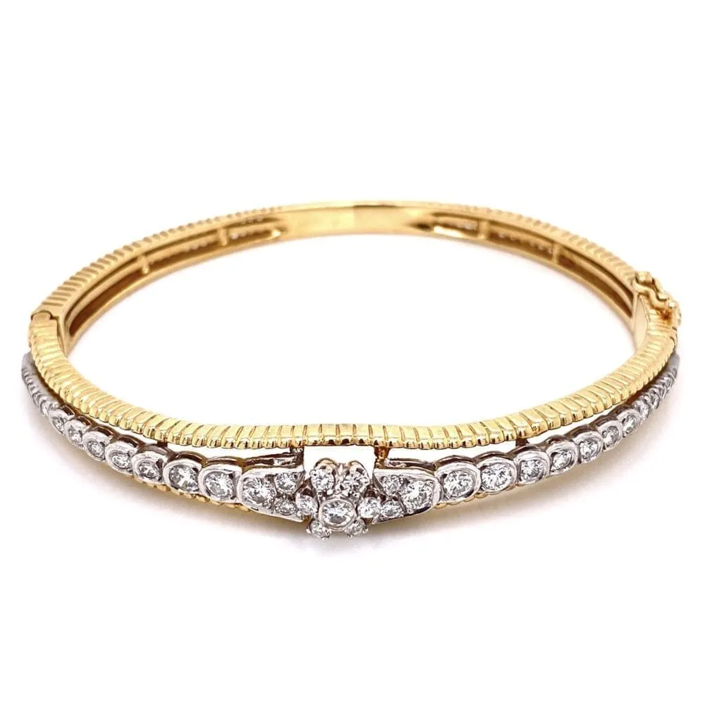 14K Yellow Gold Marriage Diamond Bangle Bracelet 1.50tcw, 18.4g Regard Jewelry Austin, Texas