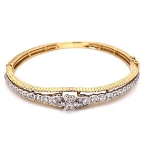 14K Yellow Gold Marriage Diamond Bangle Bracelet 1.50tcw, 18.4g Regard Jewelry Austin, Texas