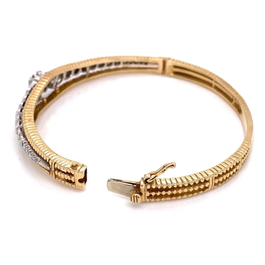 14K Yellow Gold Marriage Diamond Bangle Bracelet 1.50tcw, 18.4g Regard Jewelry Austin, Texas