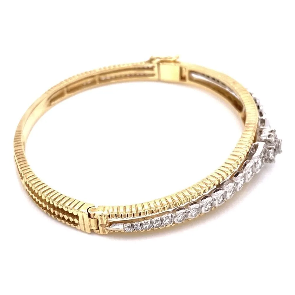 14K Yellow Gold Marriage Diamond Bangle Bracelet 1.50tcw, 18.4g Regard Jewelry Austin, Texas