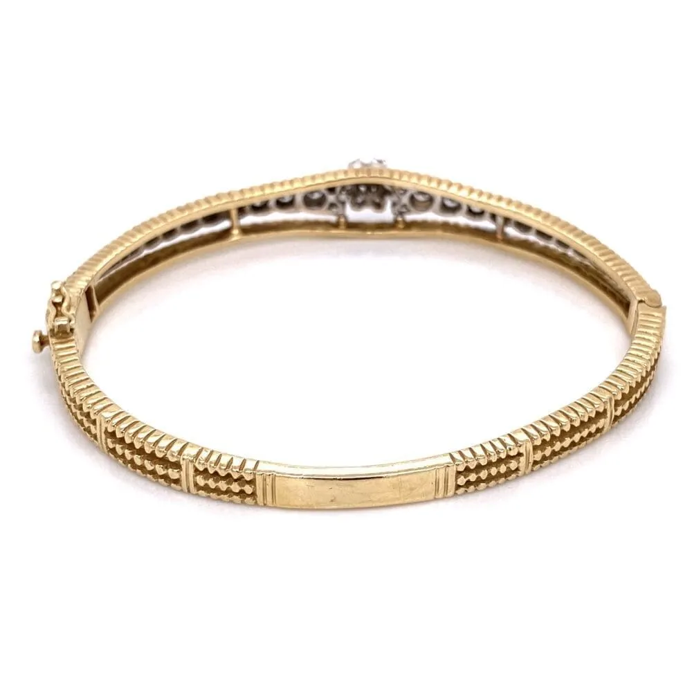 14K Yellow Gold Marriage Diamond Bangle Bracelet 1.50tcw, 18.4g Regard Jewelry Austin, Texas