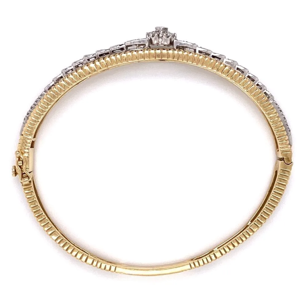 14K Yellow Gold Marriage Diamond Bangle Bracelet 1.50tcw, 18.4g Regard Jewelry Austin, Texas