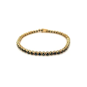 14K YG 7.20tcw Round Sapphire Bracelet 10.4g, 7.5’ Regard Jewelry Austin, Texas