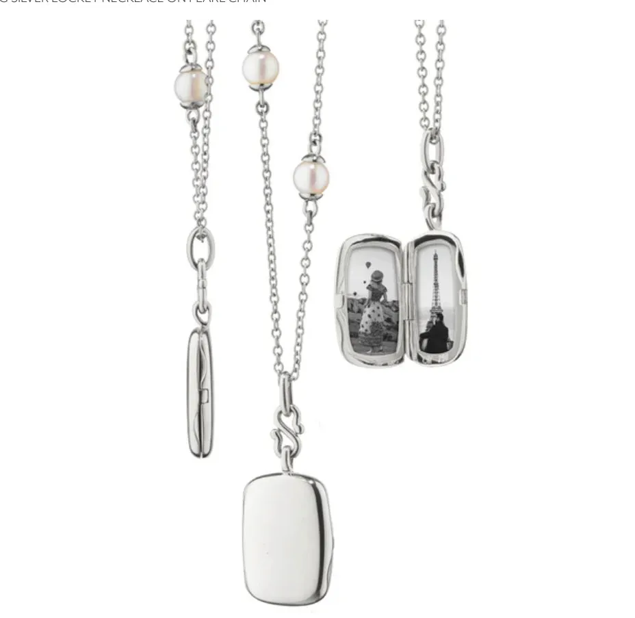 17" Silver Locket w/Pearl-43167