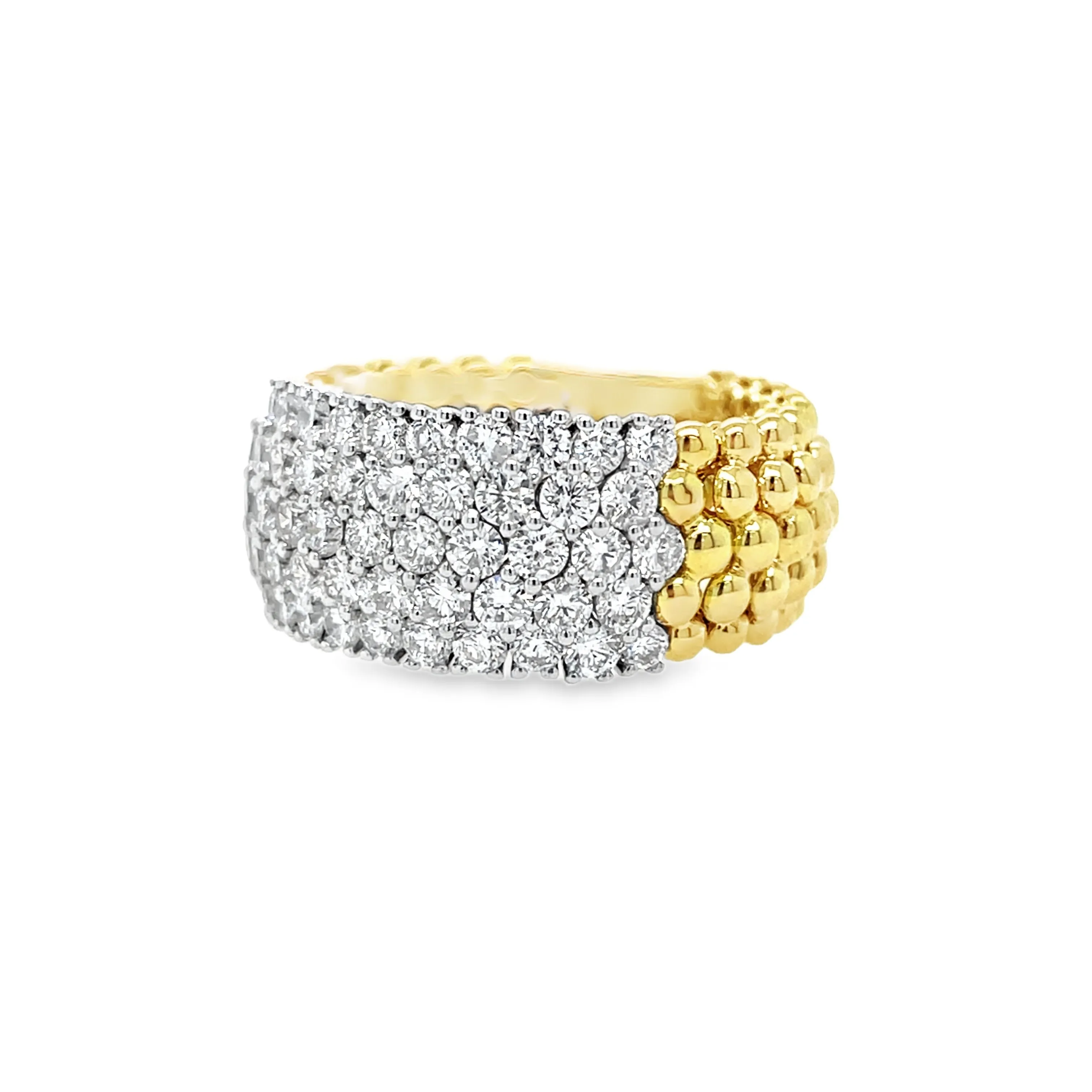 1.89CT Diamond Flexible Ring in Yellow and White Gold