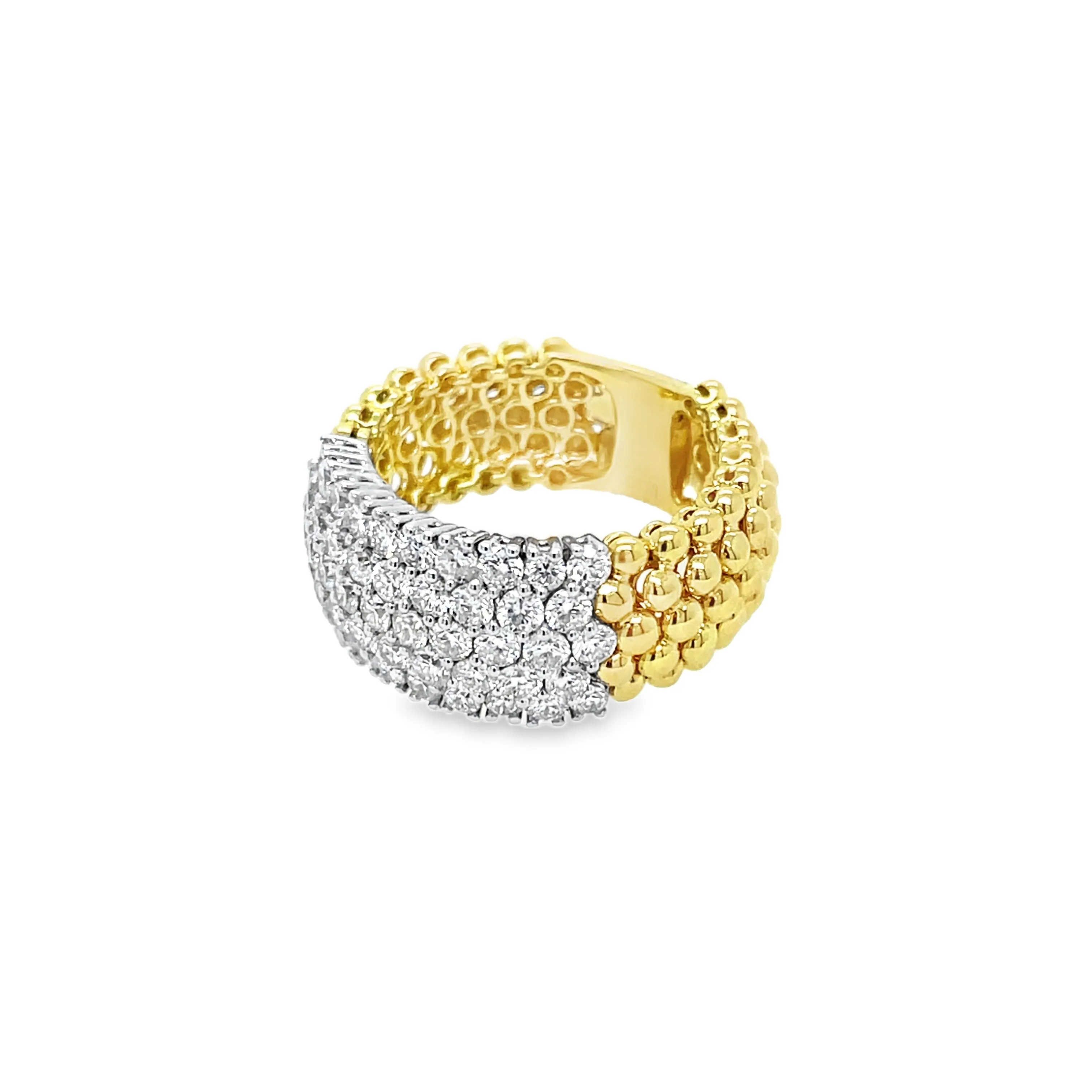 1.89CT Diamond Flexible Ring in Yellow and White Gold