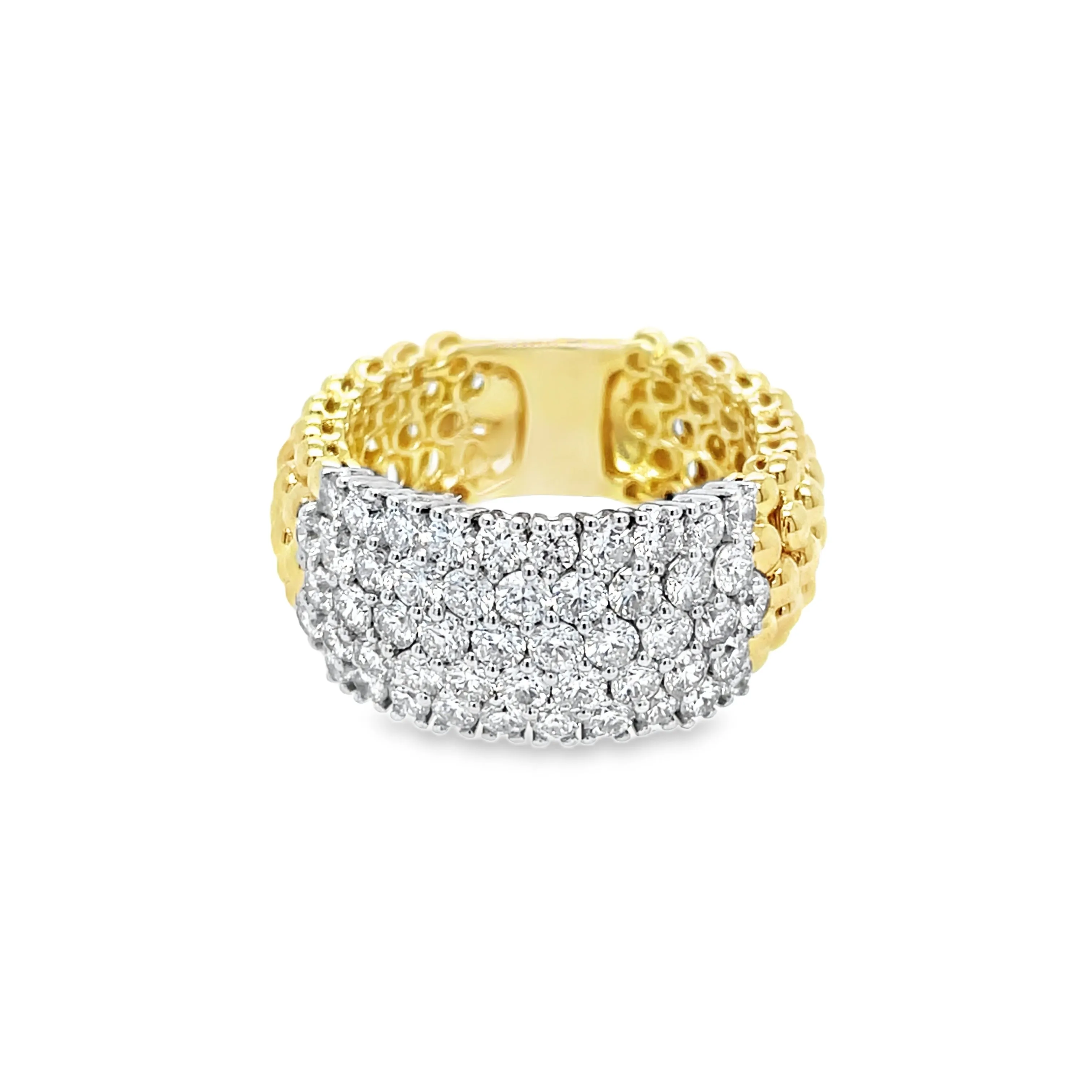 1.89CT Diamond Flexible Ring in Yellow and White Gold