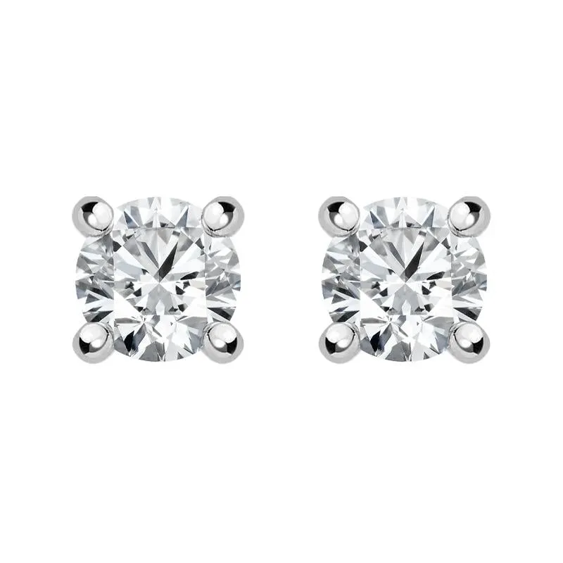 18ct White Gold 0.20ct Diamond Solitaire Stud Earrings