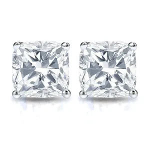 3.40CT Cushion Cut Diamond Earrings