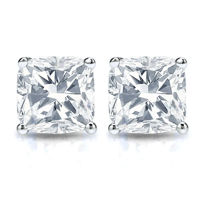 3.40CT Cushion Cut Diamond Earrings