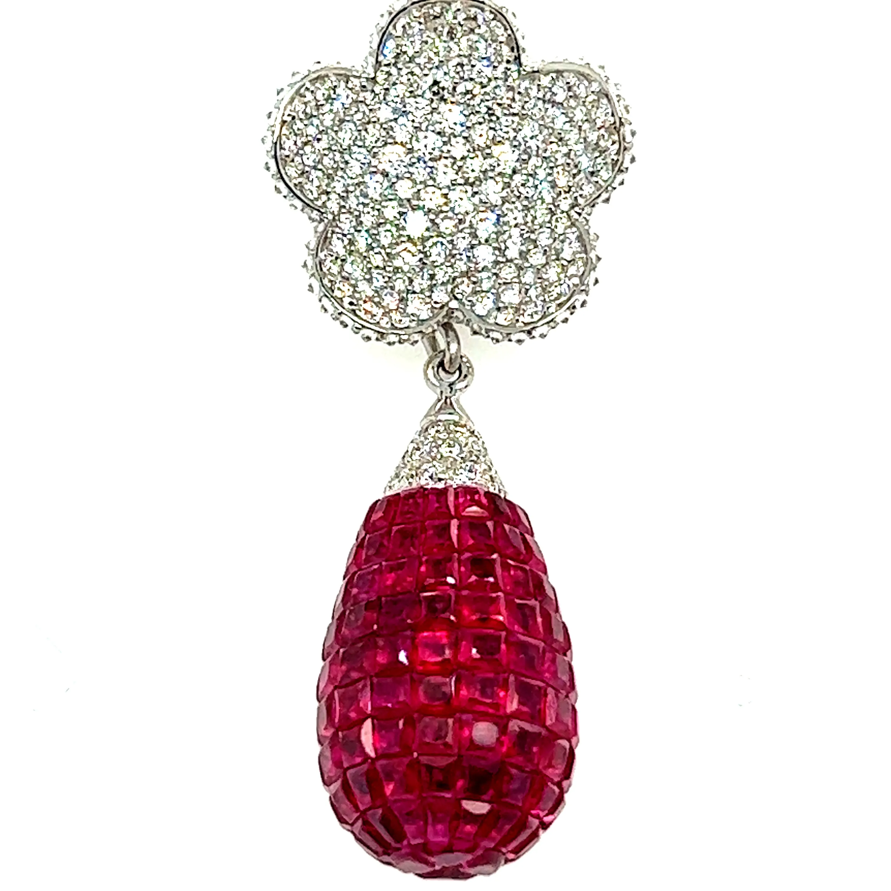 3.48CT Flower Diamond Earrings