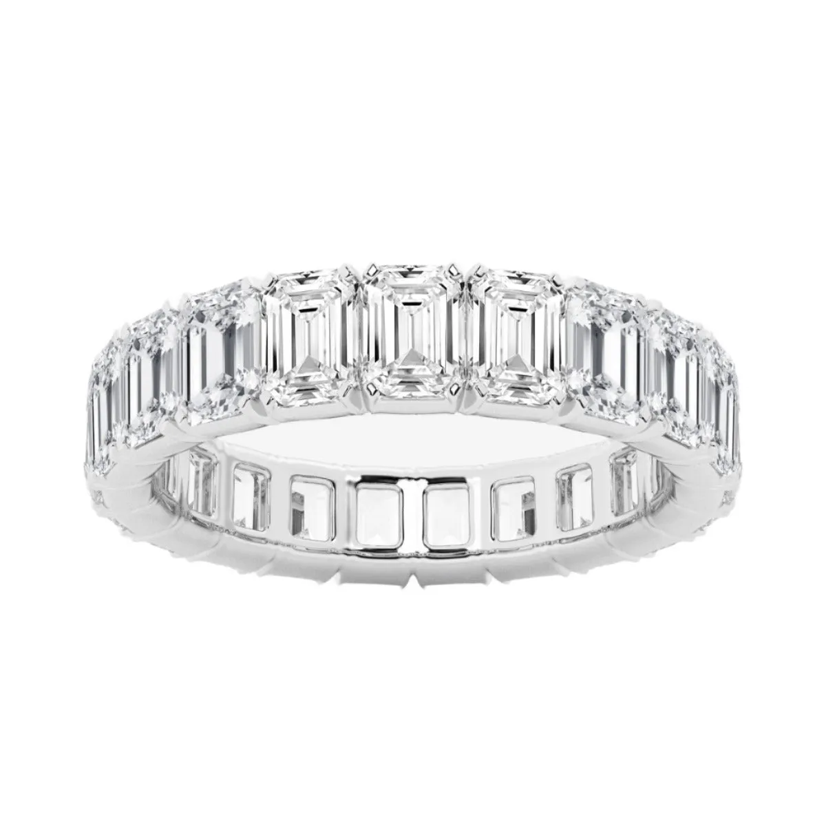 5.23CT Emerald Cut Natural Diamond Eternity Band
