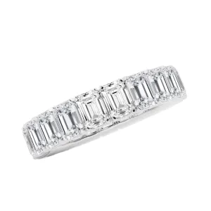 5.23CT Emerald Cut Natural Diamond Eternity Band