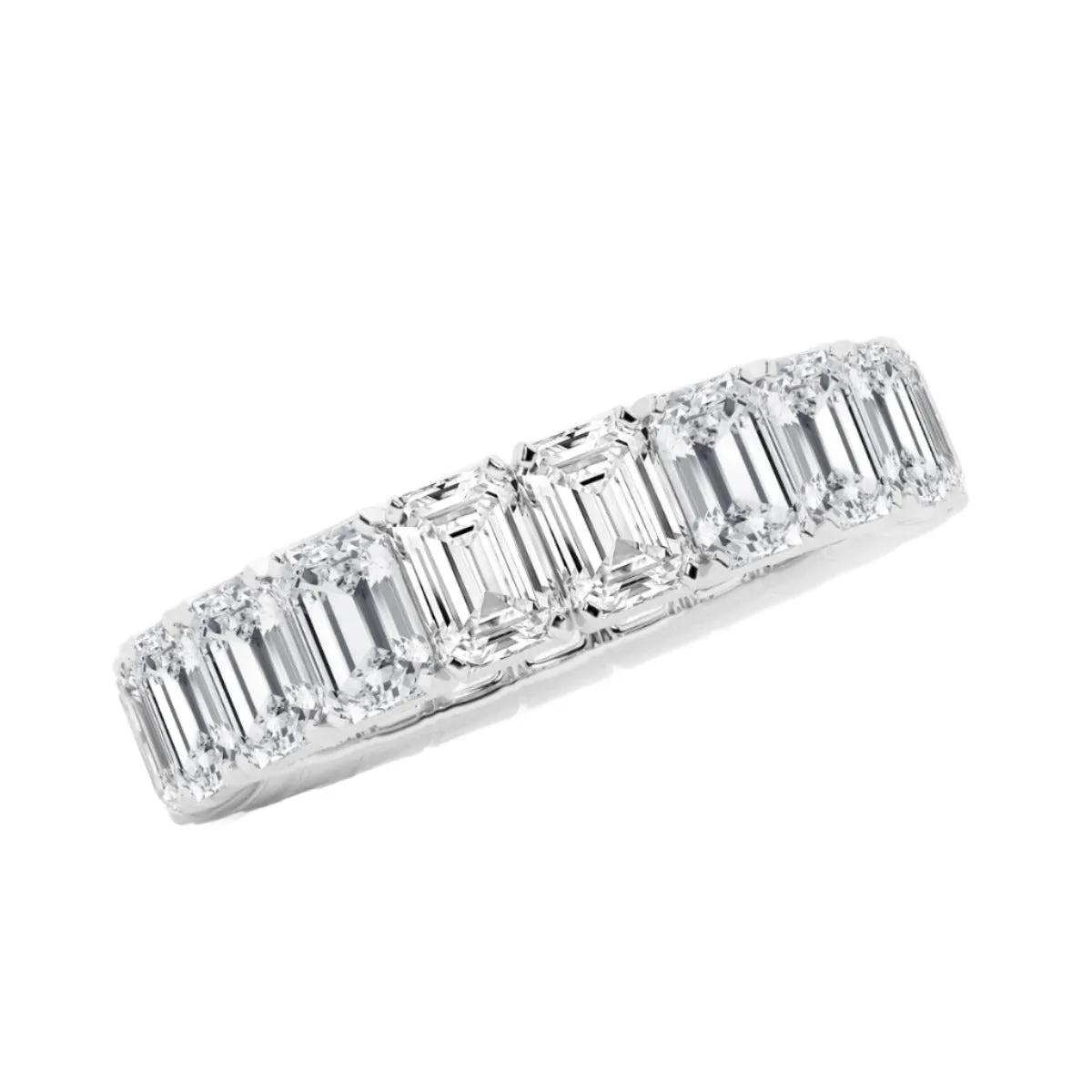 5.23CT Emerald Cut Natural Diamond Eternity Band