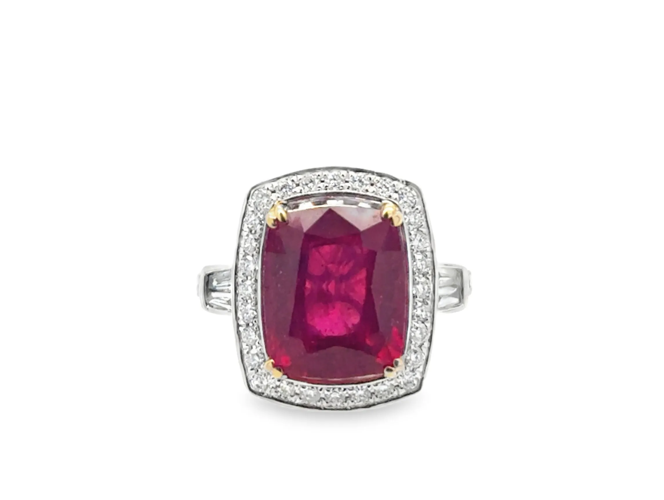 8.45CT Cushion Cut Ruby Ring