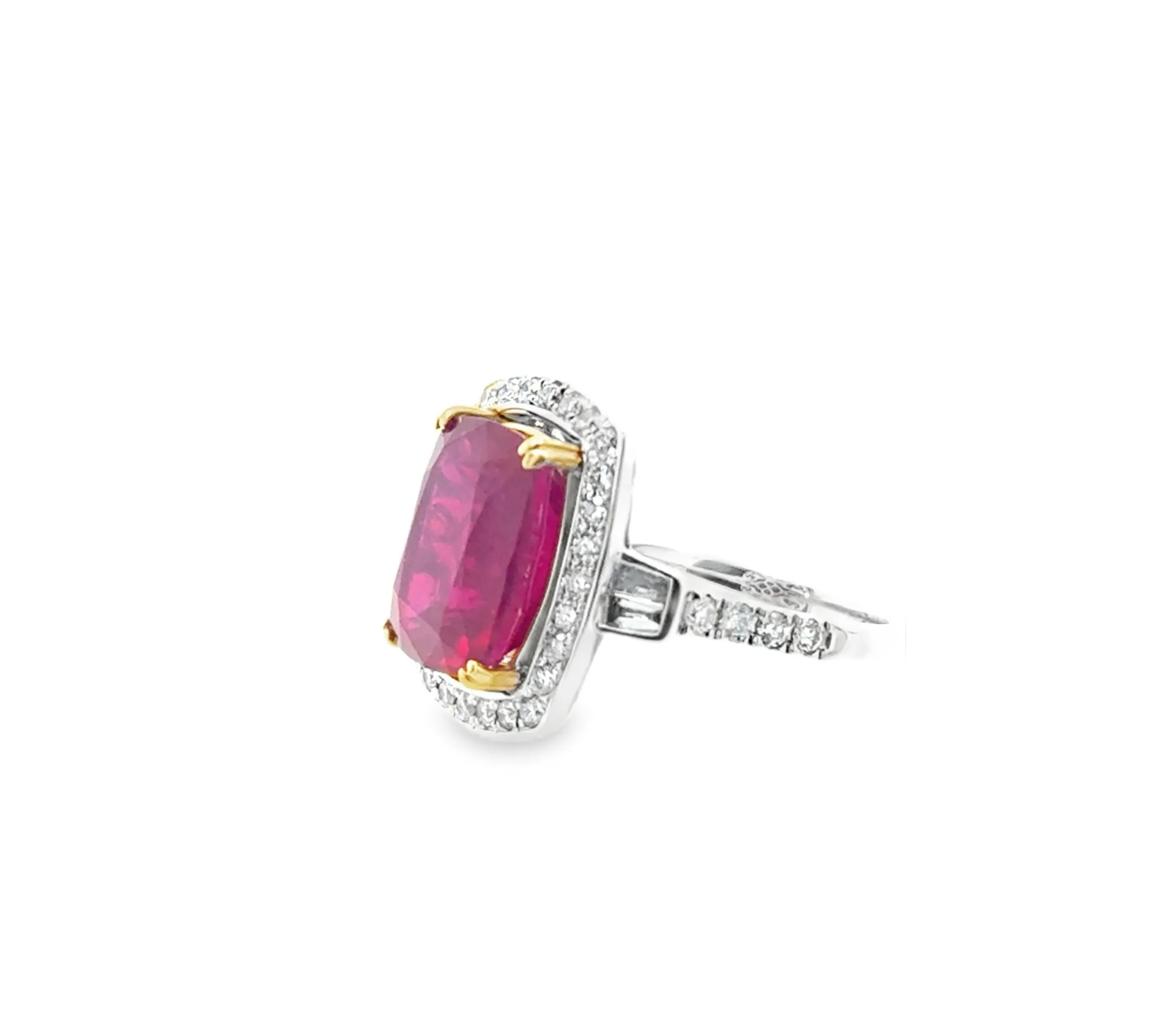 8.45CT Cushion Cut Ruby Ring