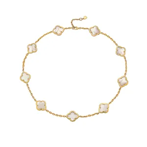 9 Les Fleurs Diamond and Mother of Pearl Necklace