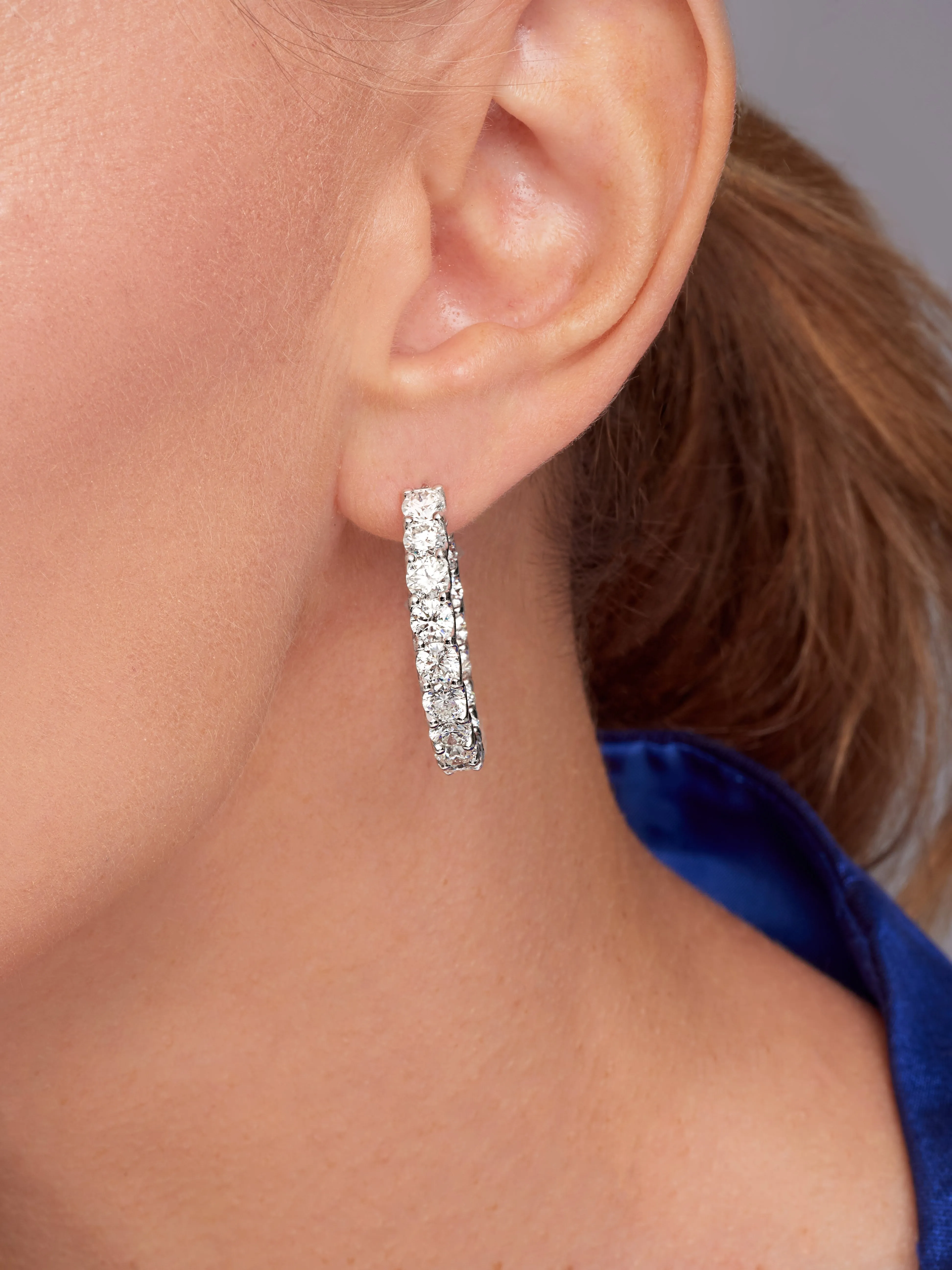 9.52CT Diamond Hoop Earrings