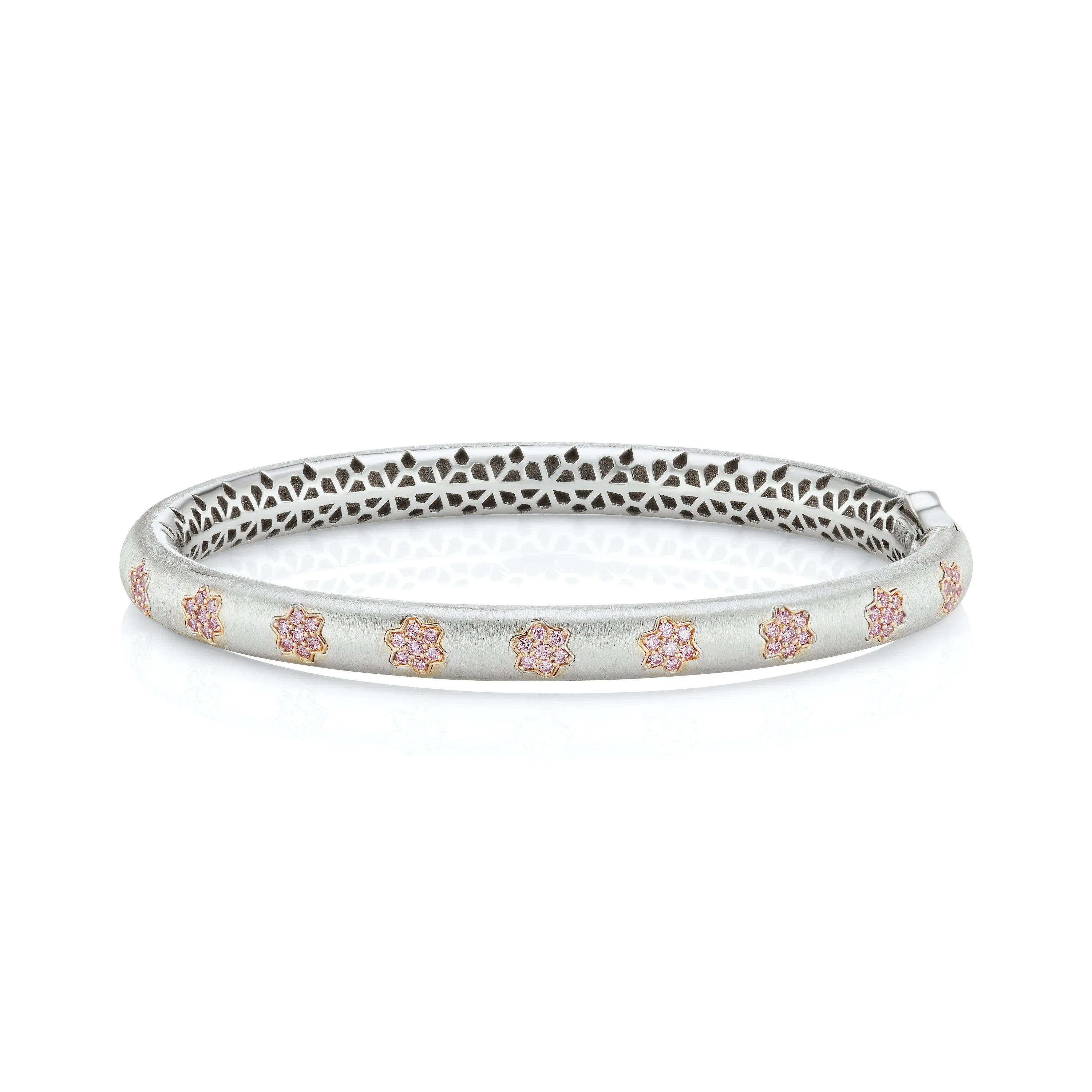 Argyle Pink Diamond 8P Floral Cuff Bracelet