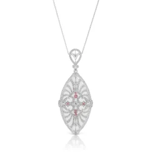 Argyle Pink Diamond Marquise Shape Medallion Necklace