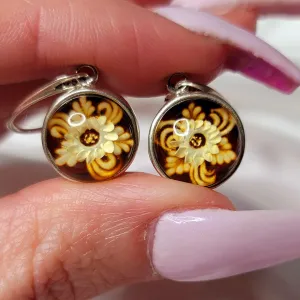 Baltic Amber Sunflower Earrings for Joy and Optimism