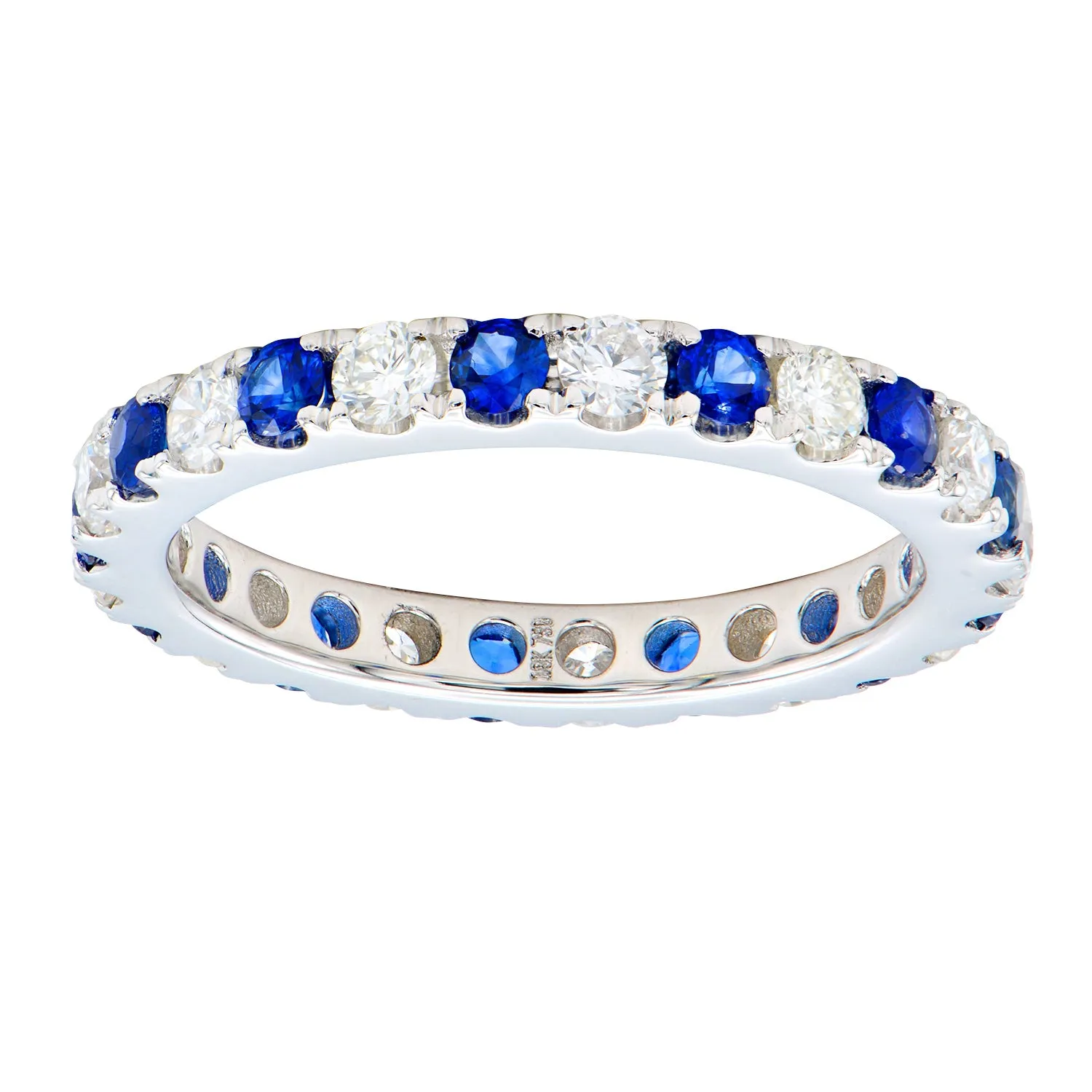 Blue Sapphire and White Diamond Band