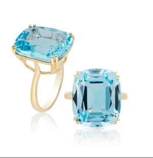 Blue Topaz Cushion Ring