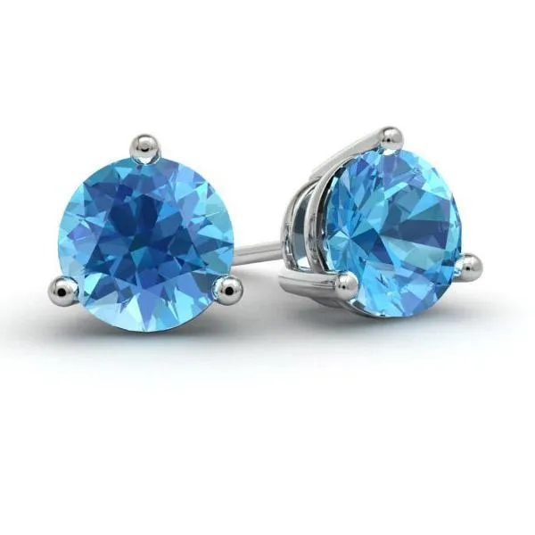 Blue Topaz Stud Earrings