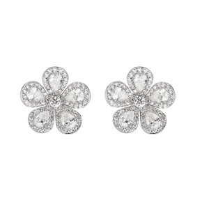Classic Flower Diamond Earrings