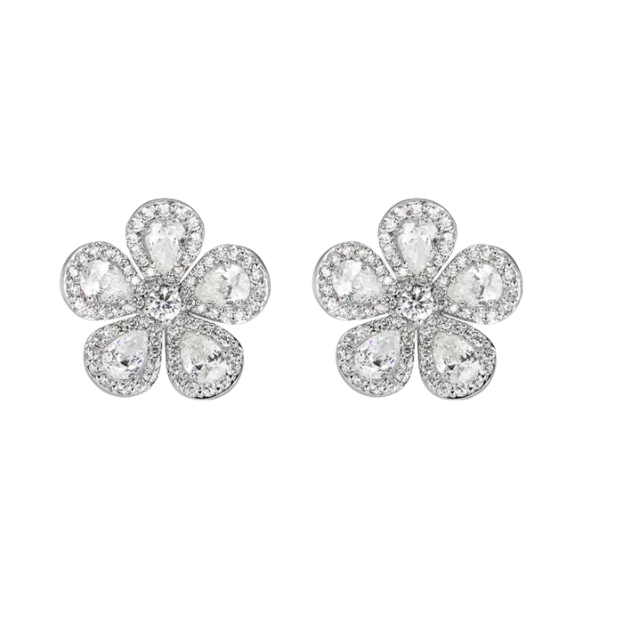 Classic Flower Diamond Earrings