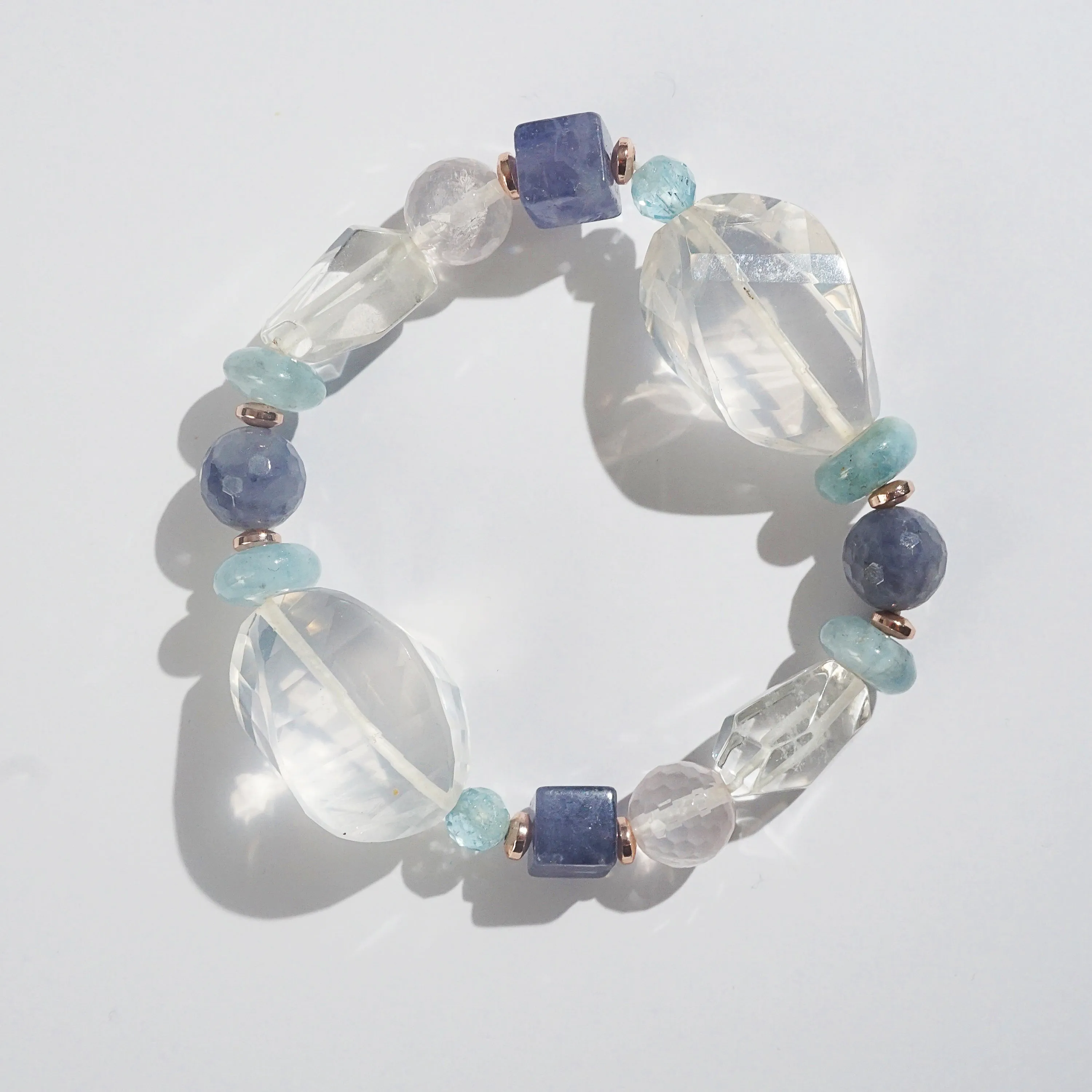 Clear Quartz, Aquamarine, and Iolite Mixed Gemstones