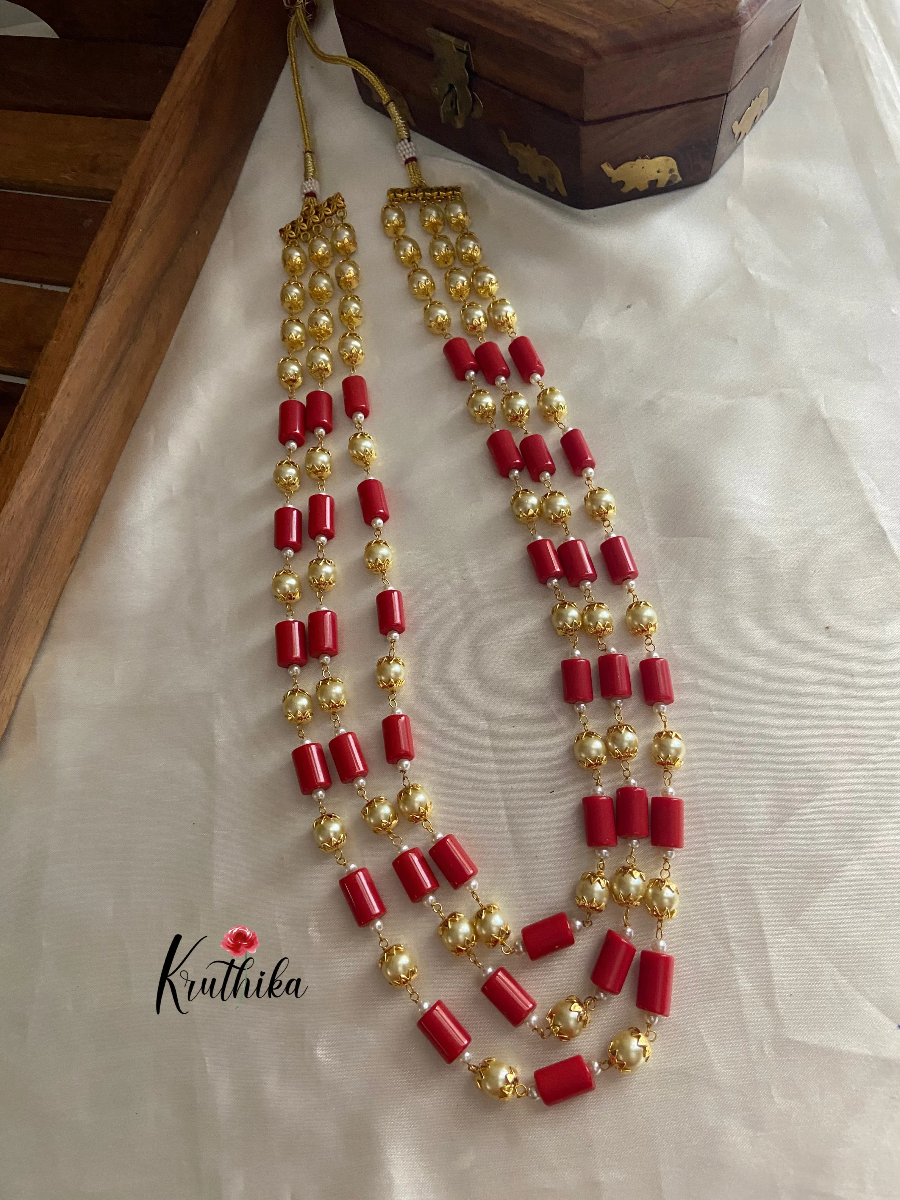 Coral pearls maala LH415