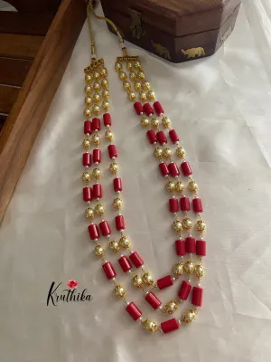 Coral pearls maala LH415