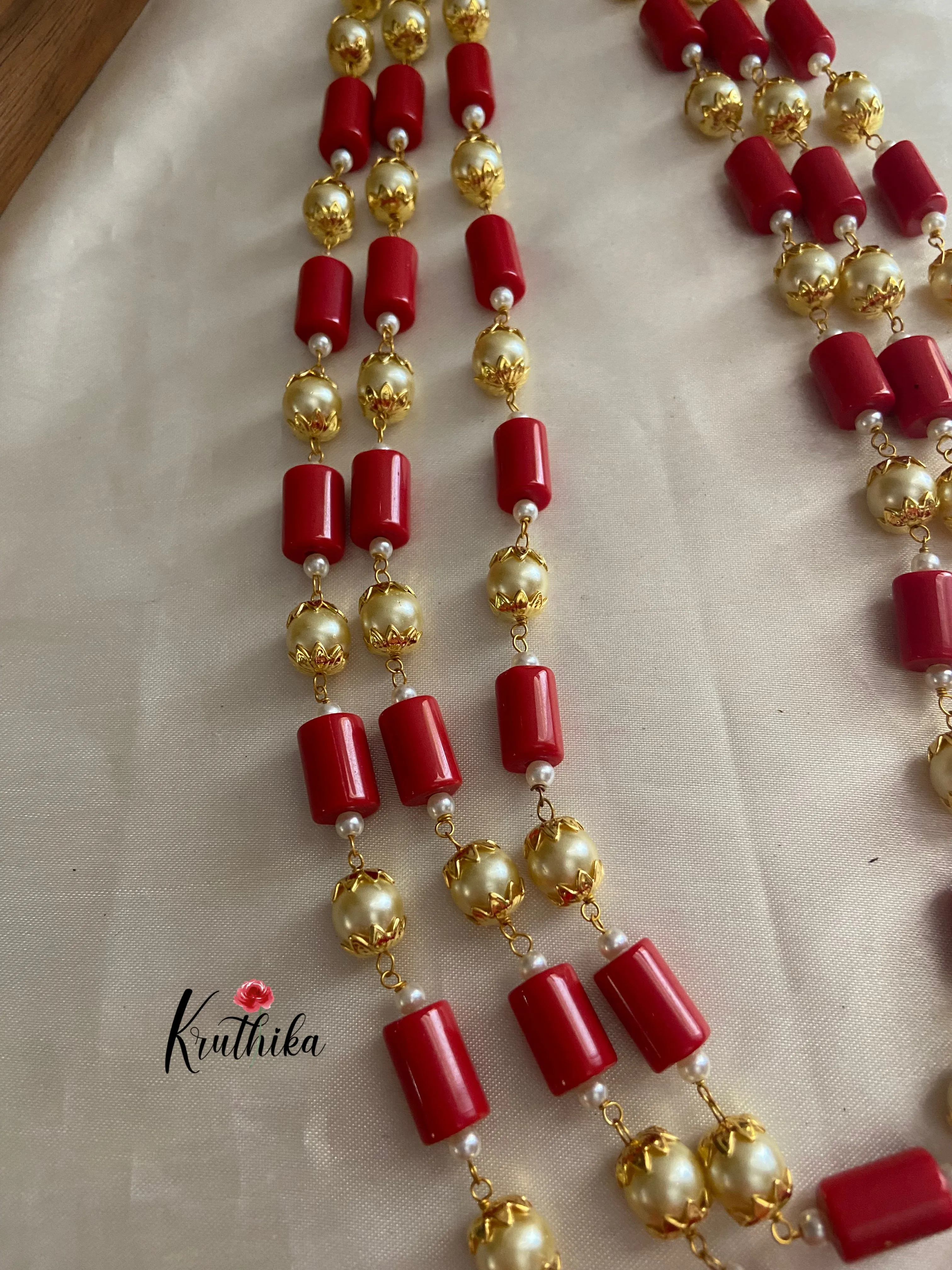 Coral pearls maala LH415