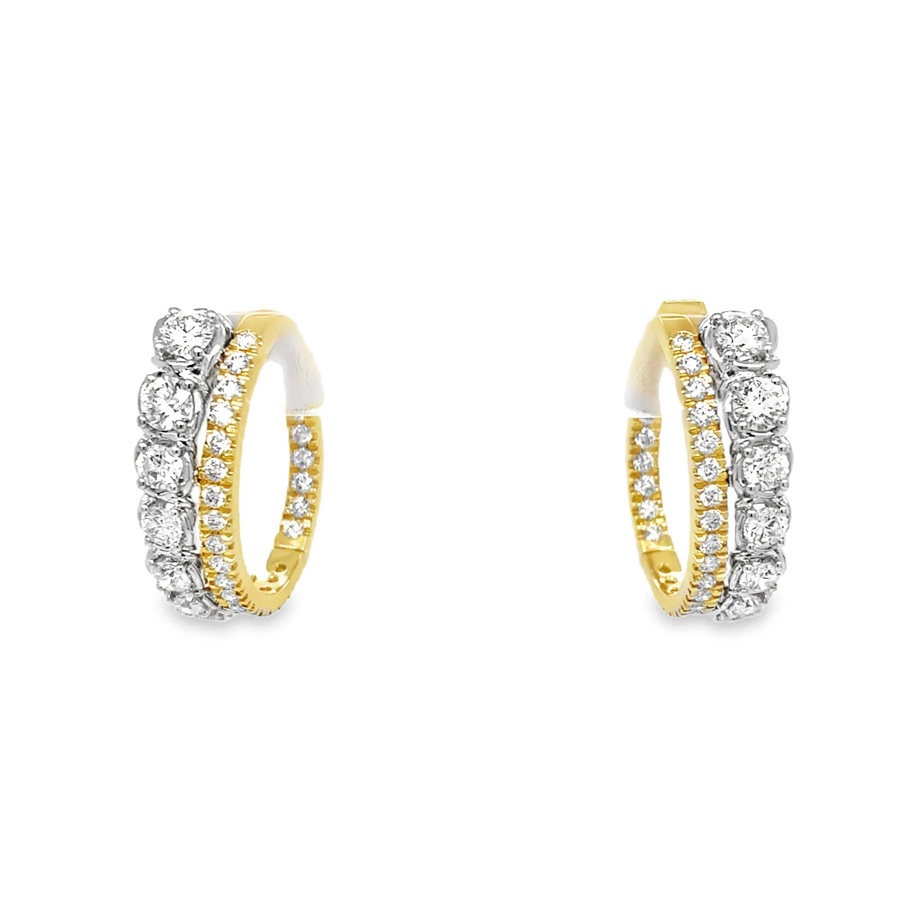 Diamond Double Hoop Earring