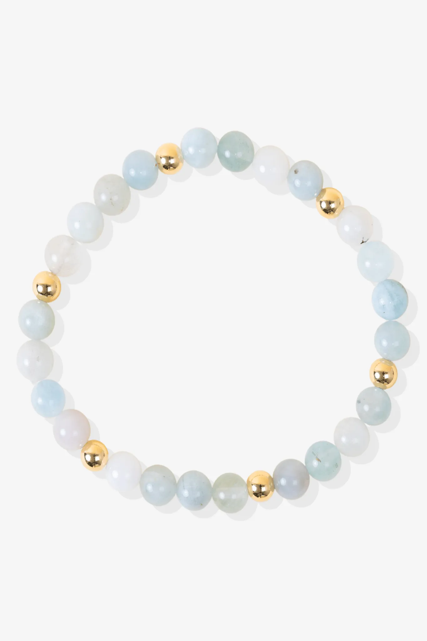 Elevated Health Bracelet with REAL Gold Beads and Aquamarine
