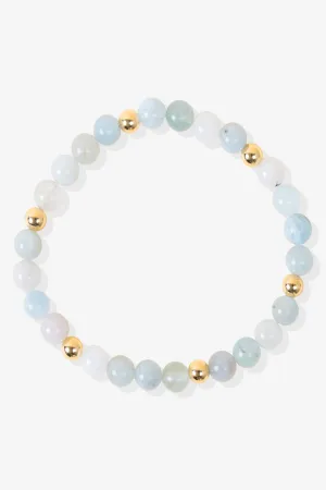 Elevated Health Bracelet with REAL Gold Beads and Aquamarine
