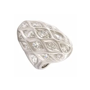 Etho Maria Diamond and White Gold Oval Dome Ring