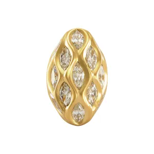Etho Maria Diamond and Yellow Gold Oval Dome Ring