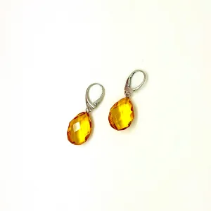 Faceted Yellow Baltic Amber Earrings