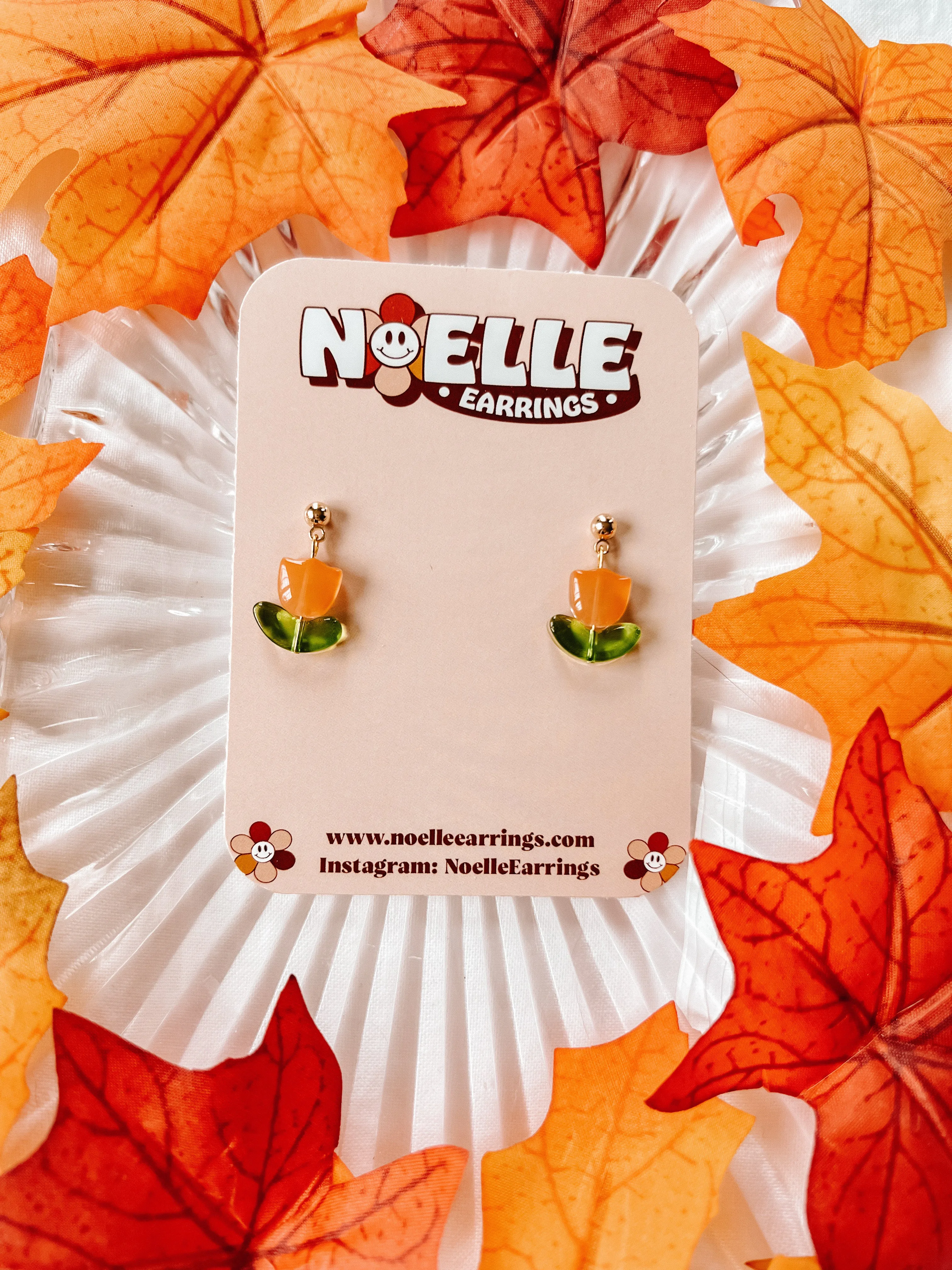 Fall Tulip Bead Earrings