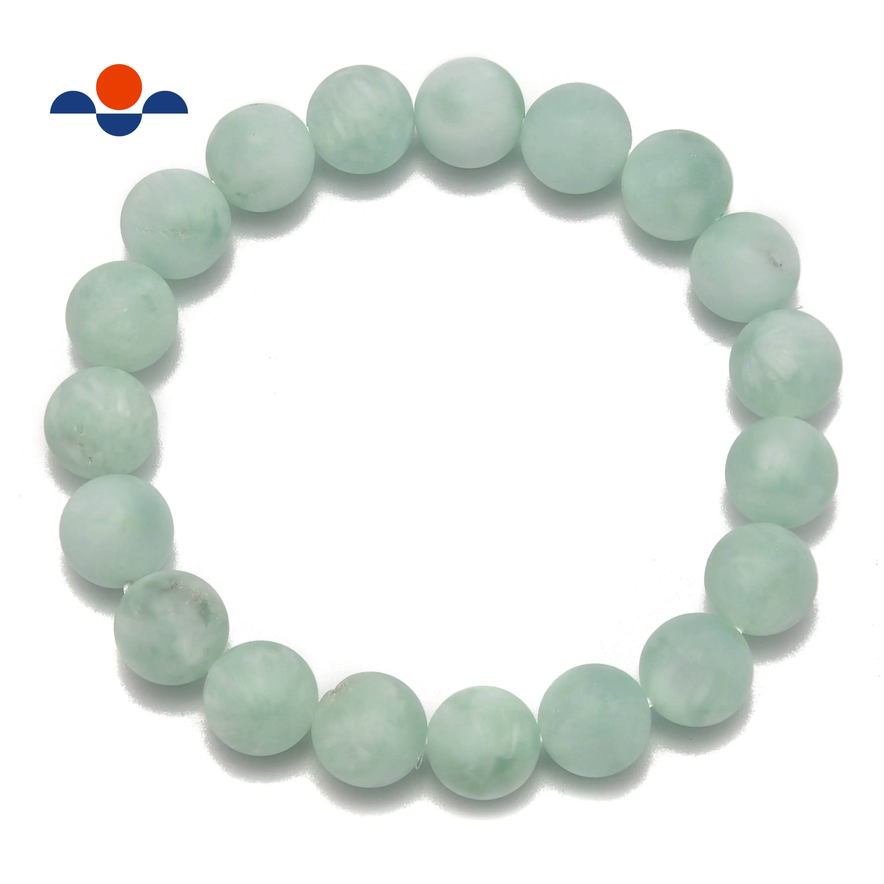 Green Moonstone Matte Round Elastic Bracelet Size 6mm 8mm 10mm 7.5'' Length