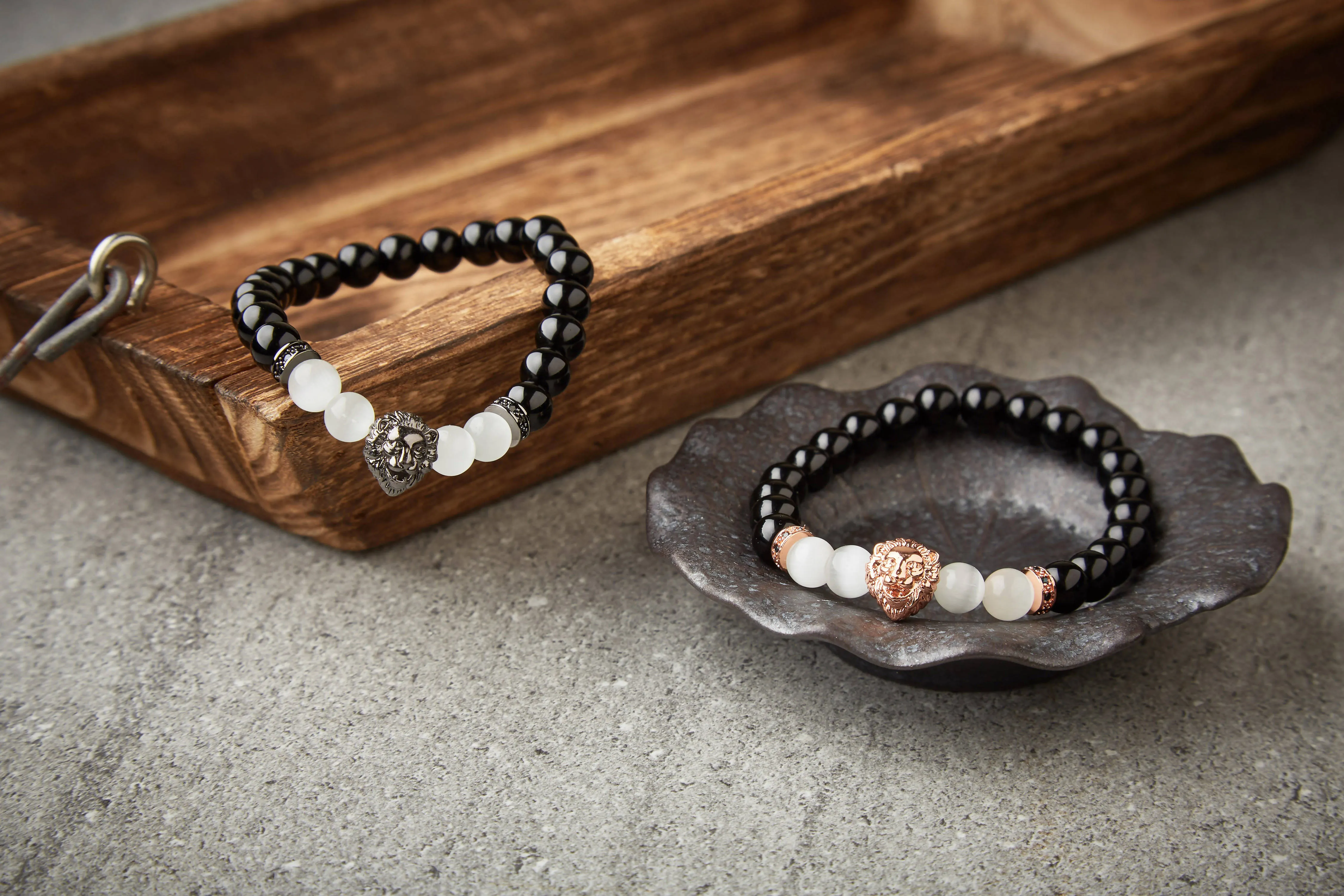 J. By Jee Rose Gold Lion Head Beads Bracelet