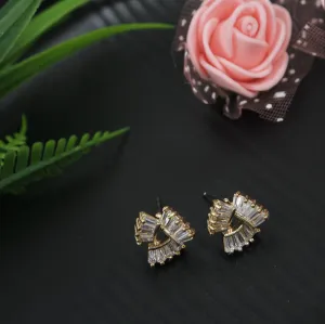 Korean Gold Plated Geometric triangle Shaped Stud Earring