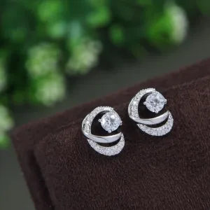 Korean Gold/Rosegold/Silver Plated Diamond Eternity Stud Earring