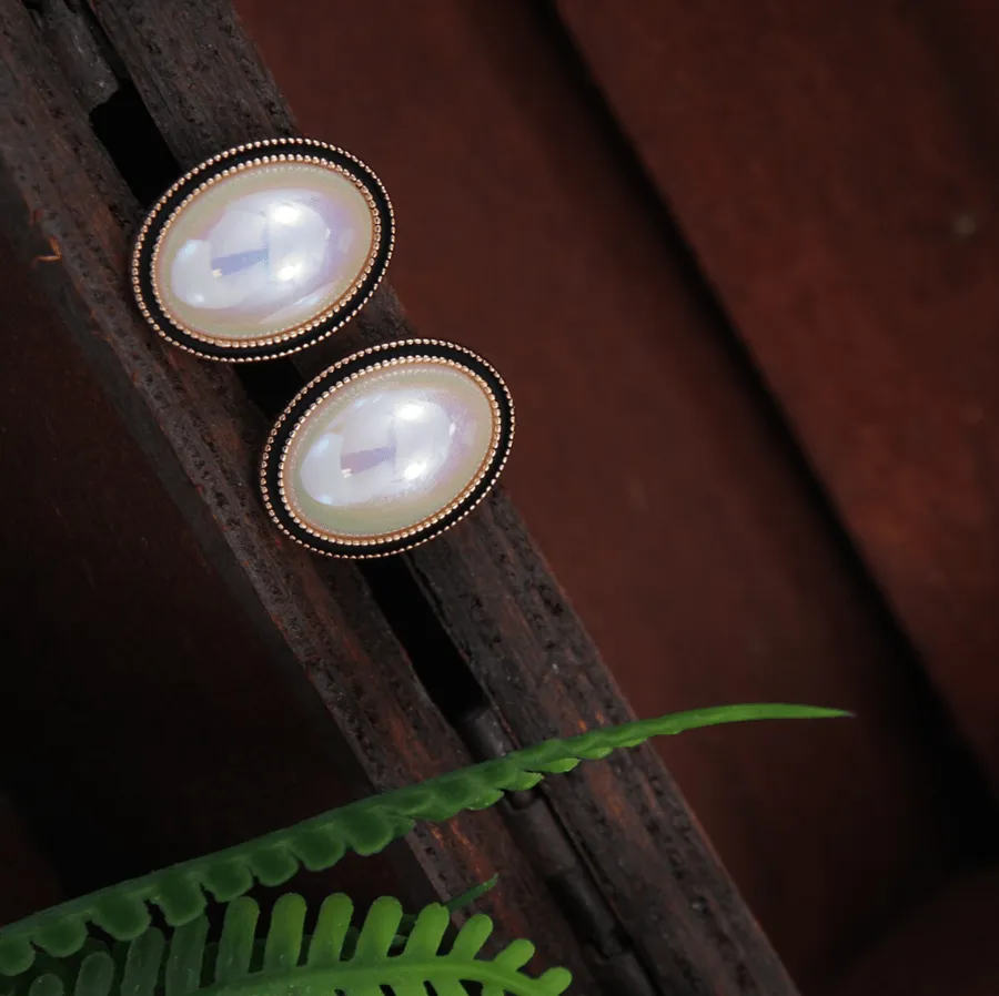 Korean Gold/Silver/Rosegold Plated oval Shaped Drop Earring