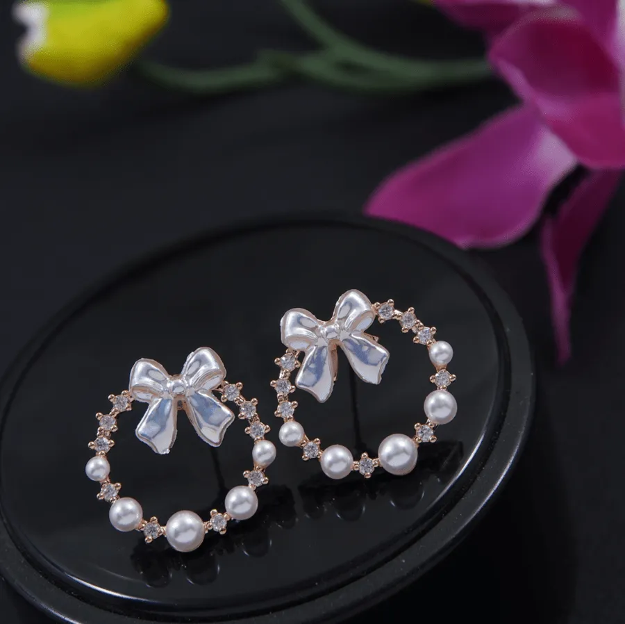 Korean Gold/Silver/Rosegold Plated Wreath Stud Earring